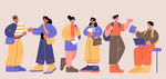 大学生扁平风插画