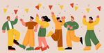 节日聚会人物插画
