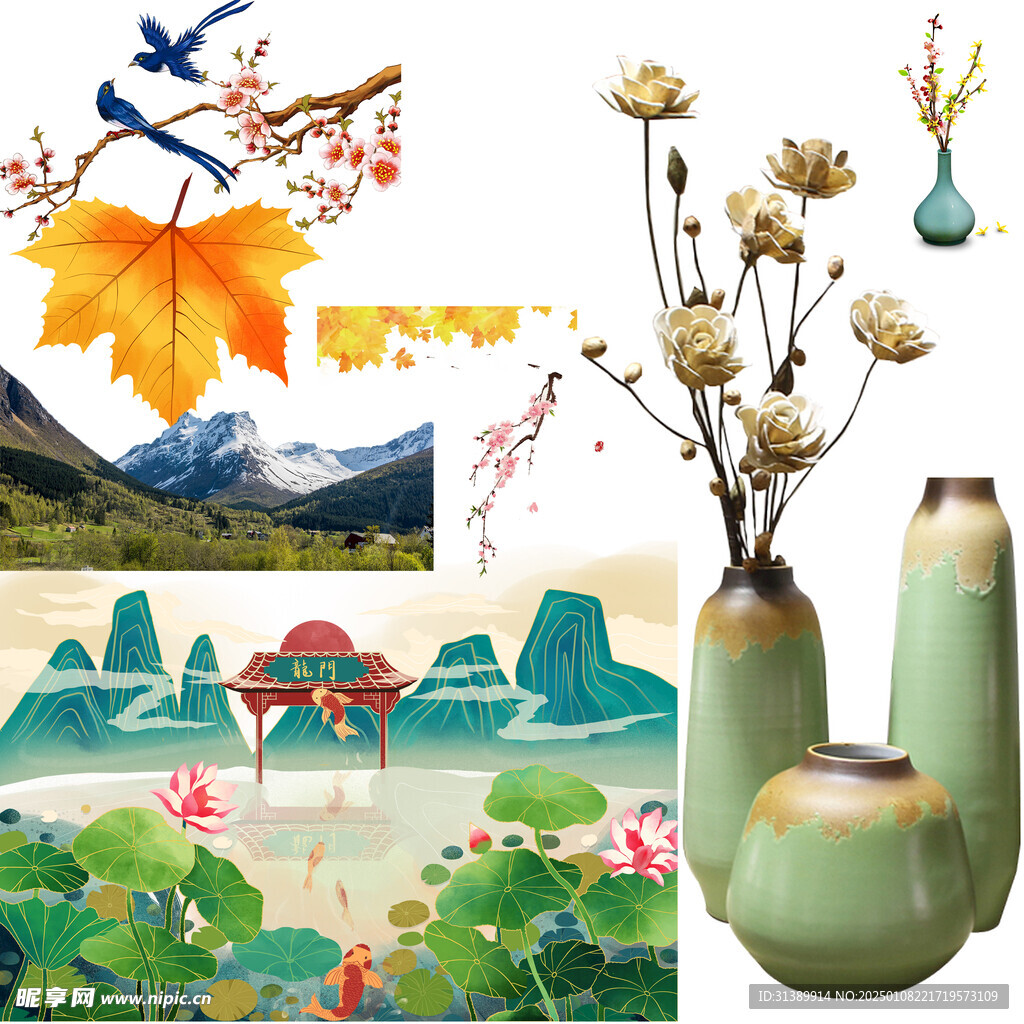 山水花类素材