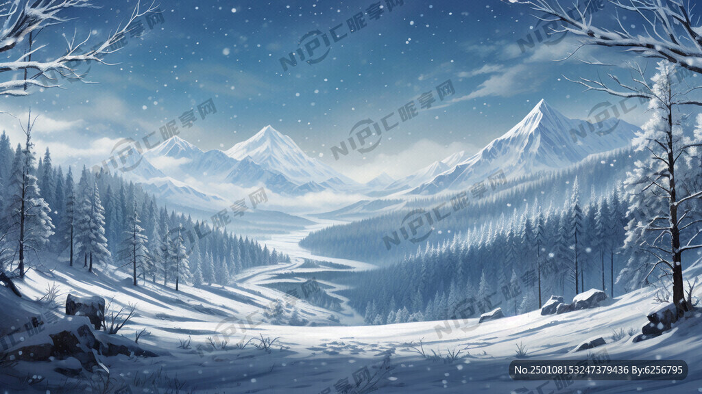 雪景  插画