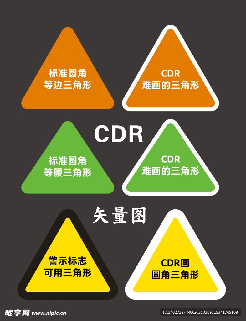 矢量标准圆角三角形