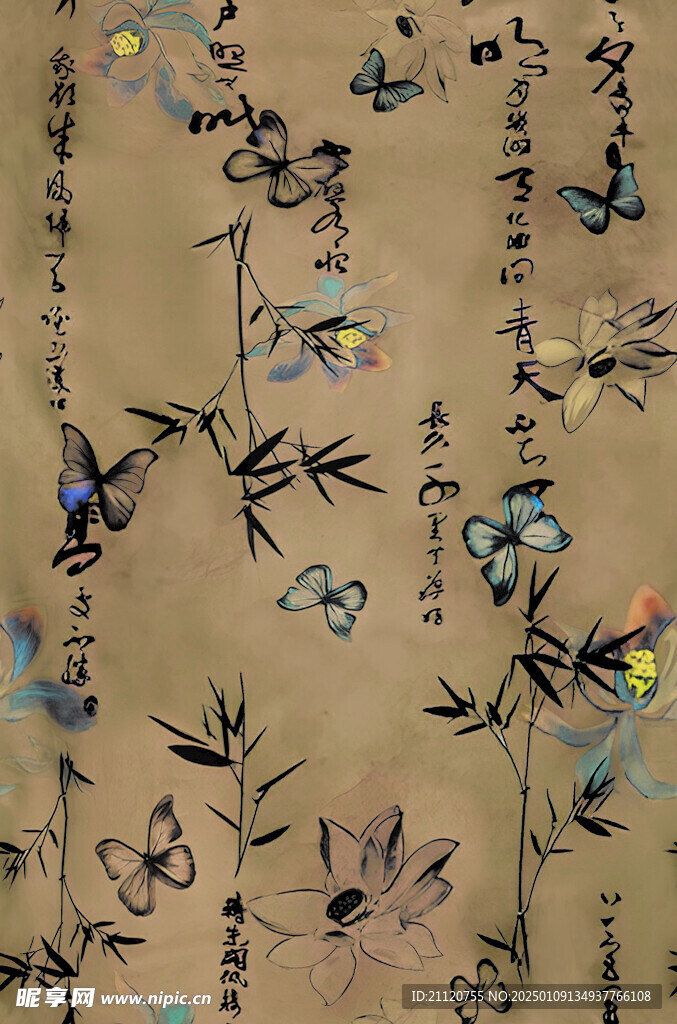 数码印花 蝴蝶