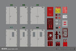 消防器材防火门集合模型