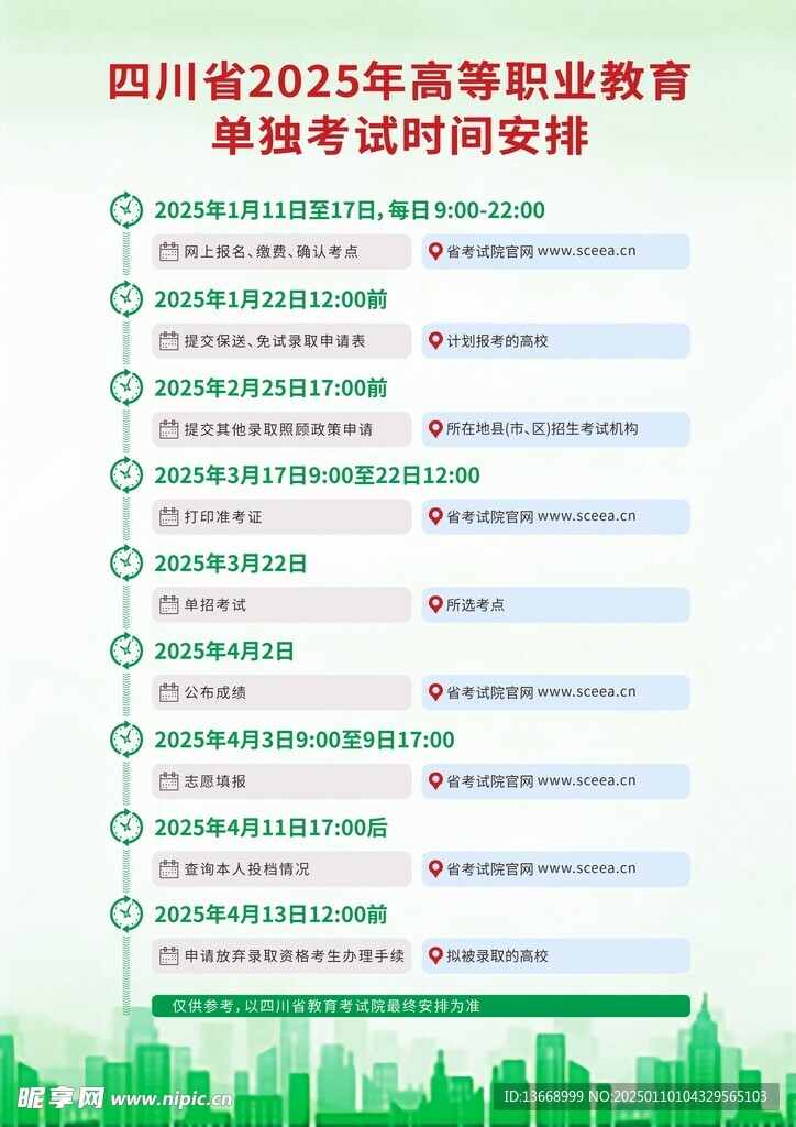 考试时间进度表