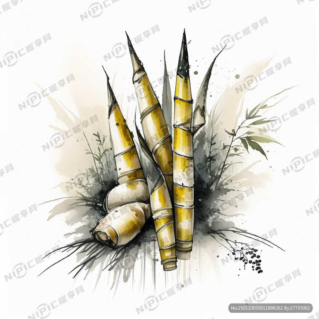 泡椒竹笋条 田园背景 上下留白