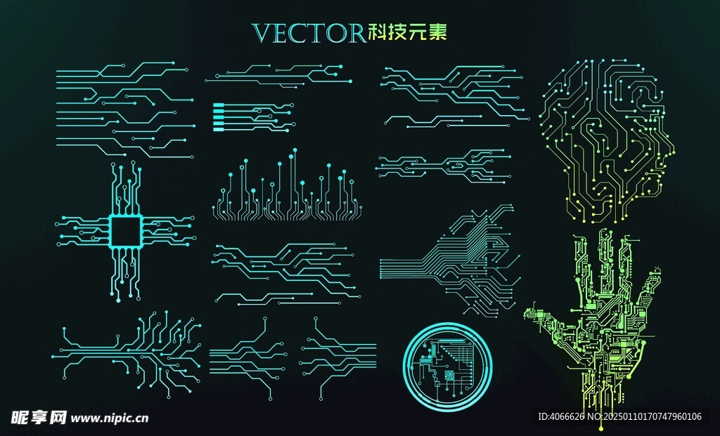 科技线条元素模型