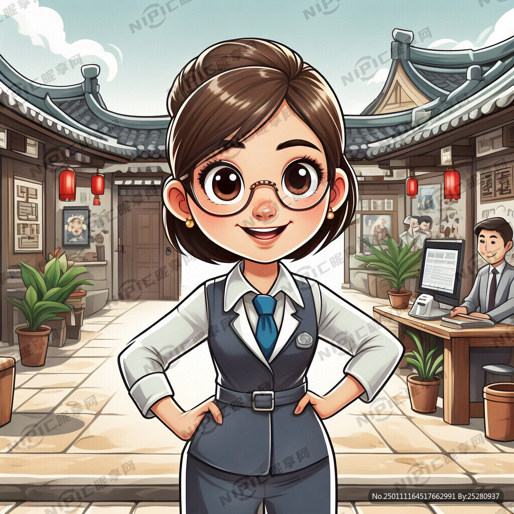 二手房经纪人院子姐卡通人物头像