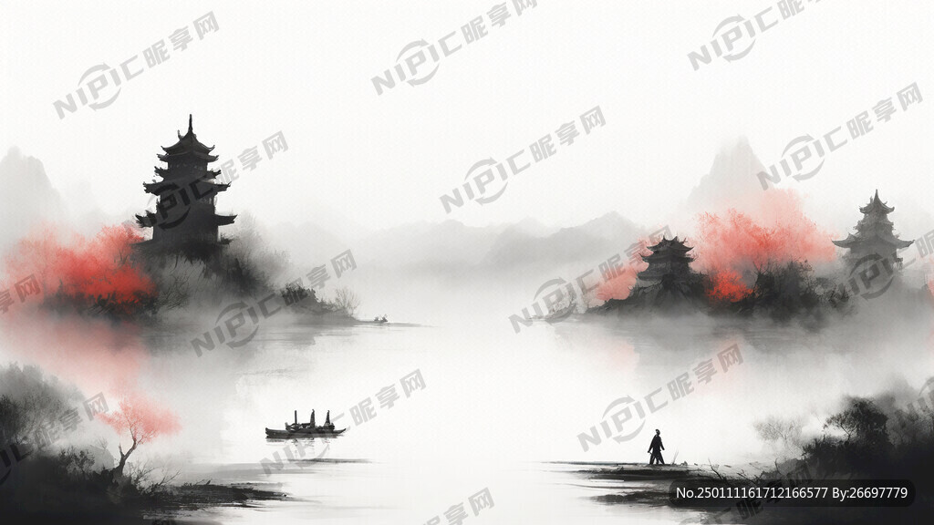 禅意风格 描绘春天的景色 简洁