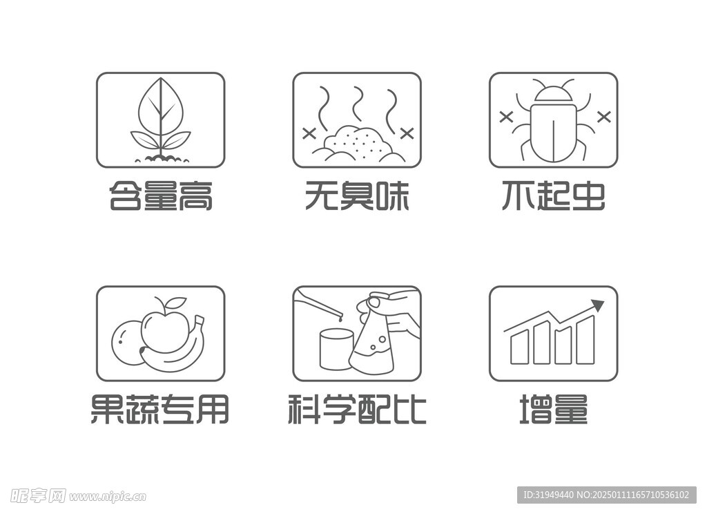 农作物 肥料包装icon小图标