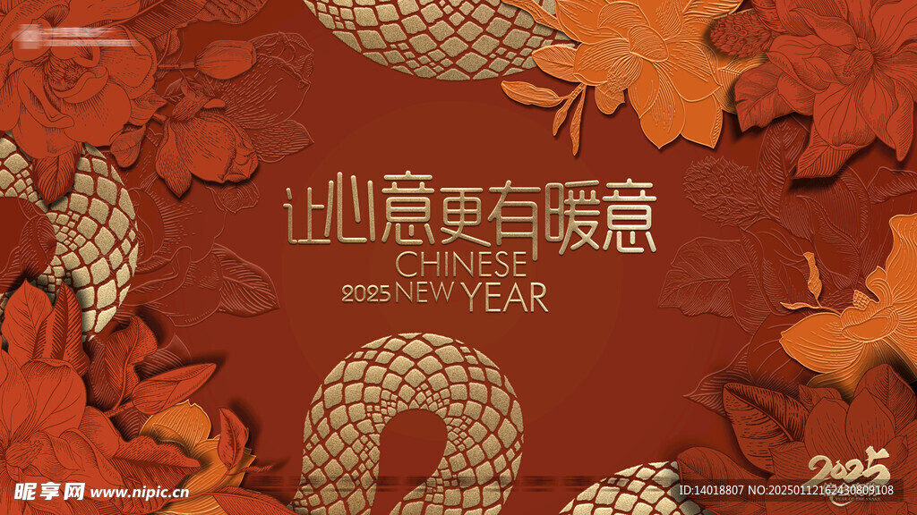 蛇年大吉年会背景板