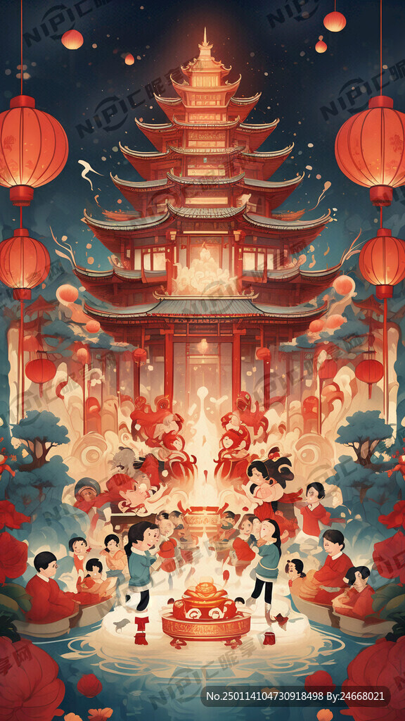 生成春节海报 亮一些