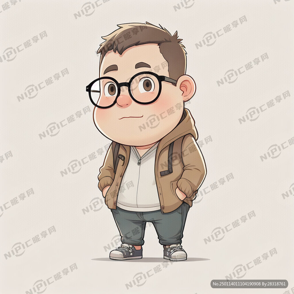 卡通 男性 微胖 圆脸 寸头