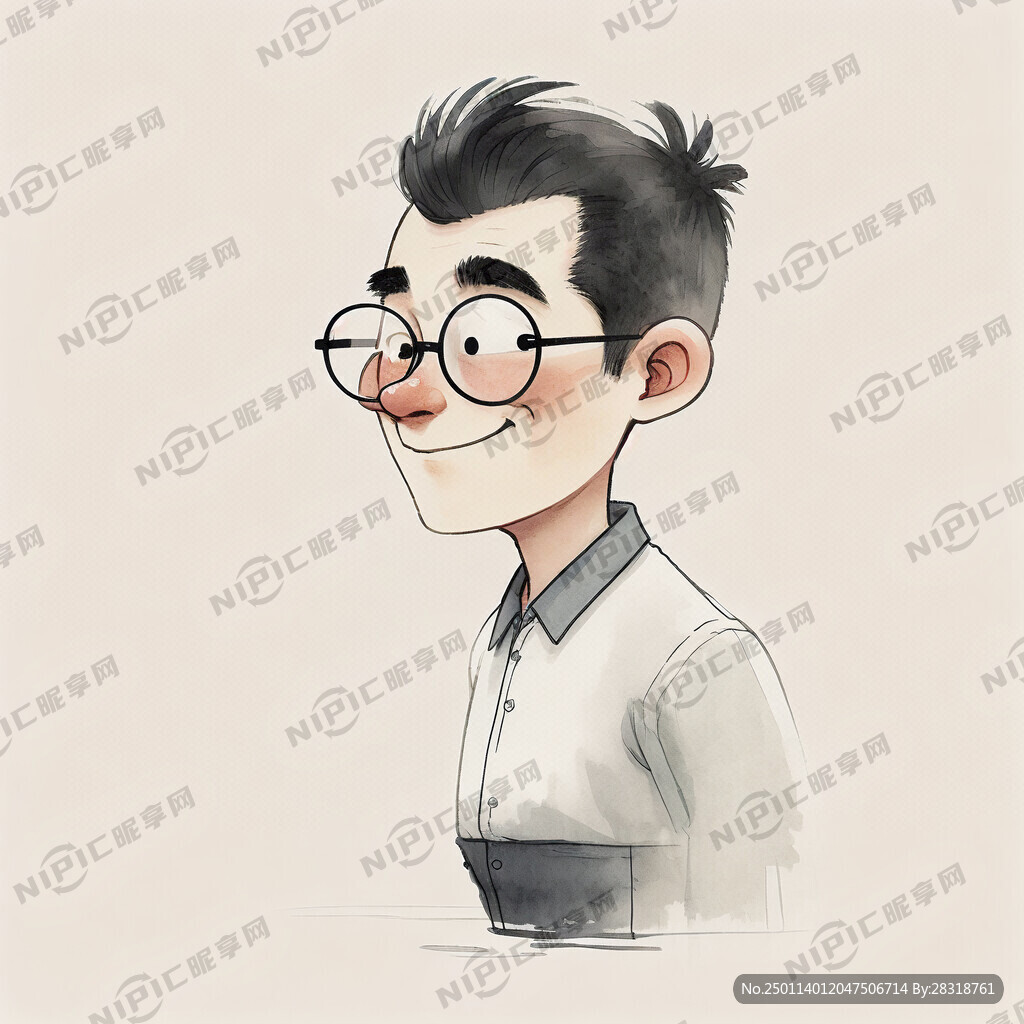 卡通 男性 微胖 圆脸 寸头