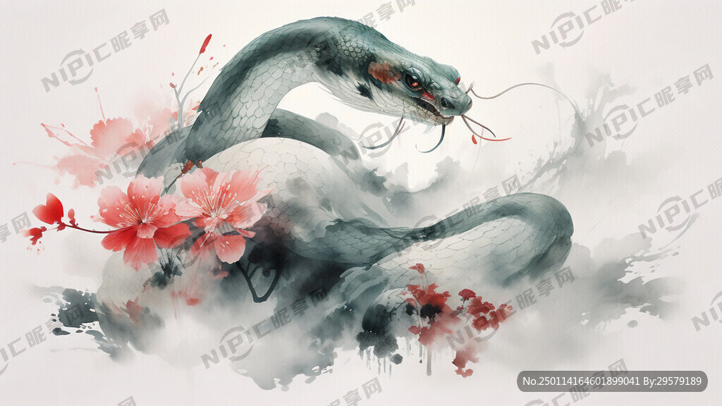 蛇 CG渲染 中国风  帅气