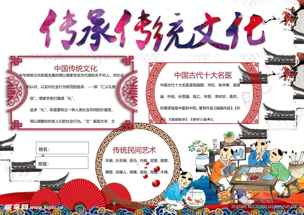 中国传统文化 手抄报