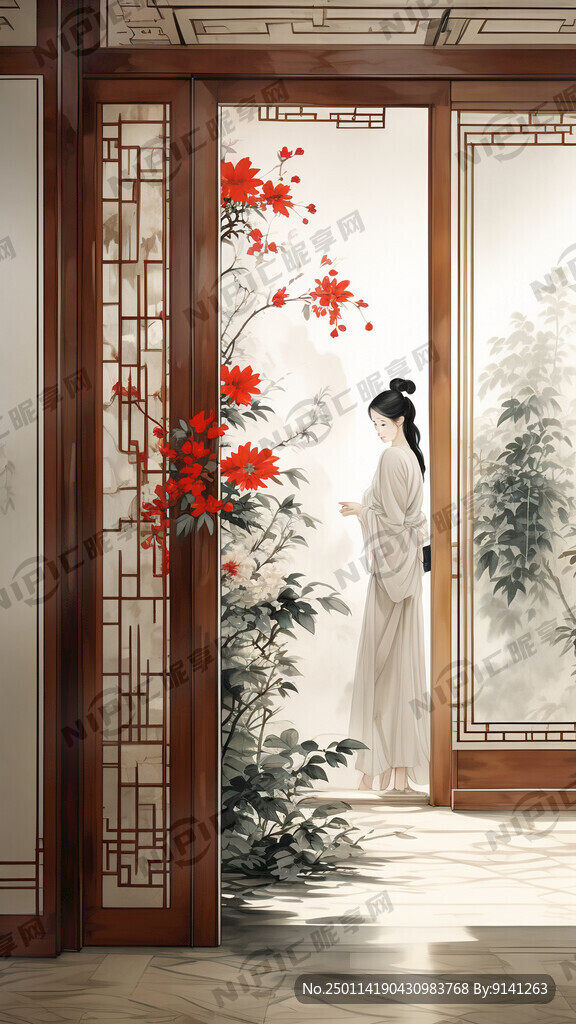 办公室门口屏风画