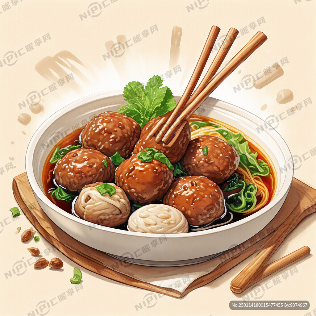牛肉丸 美食 海报