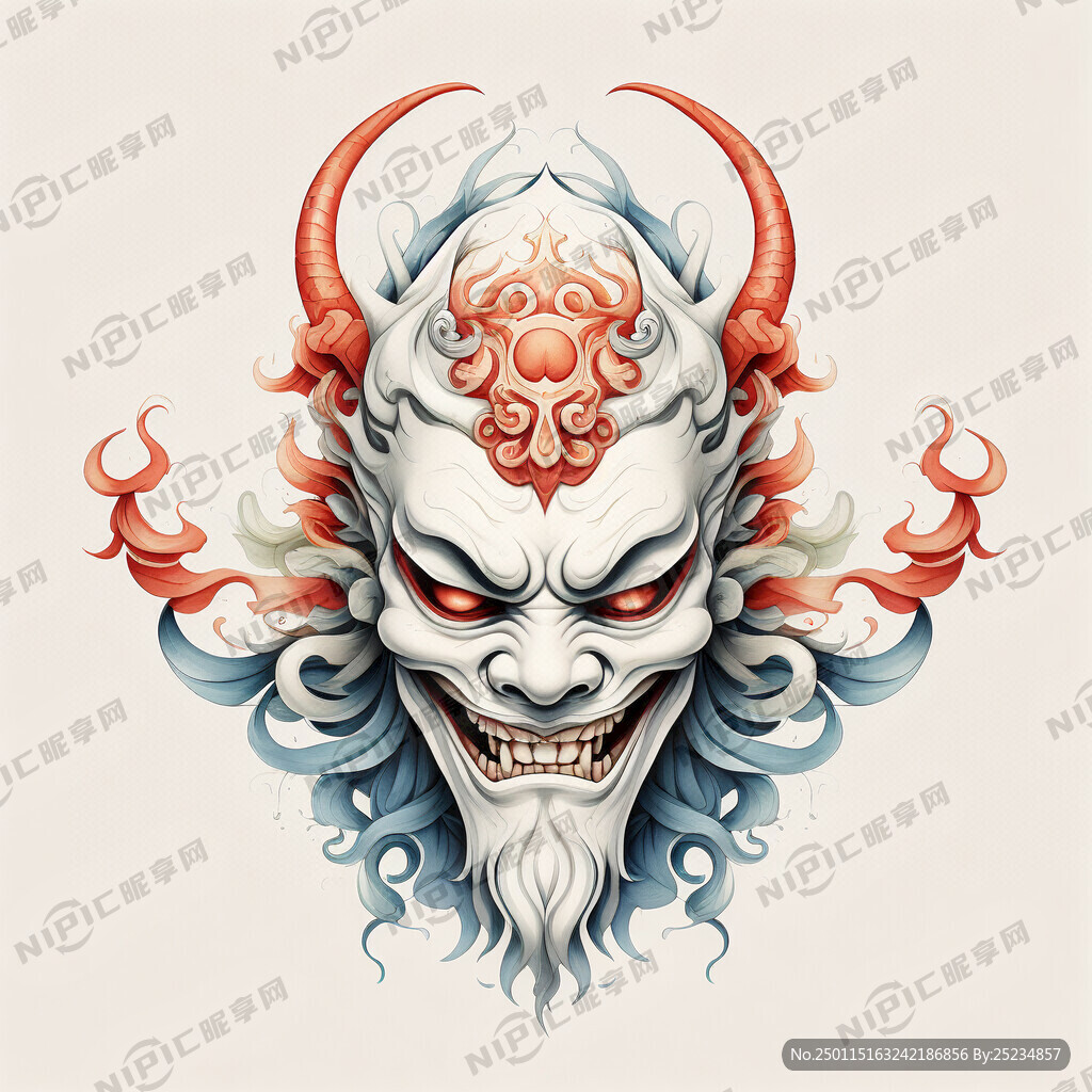 中国元素特别的阎王面具