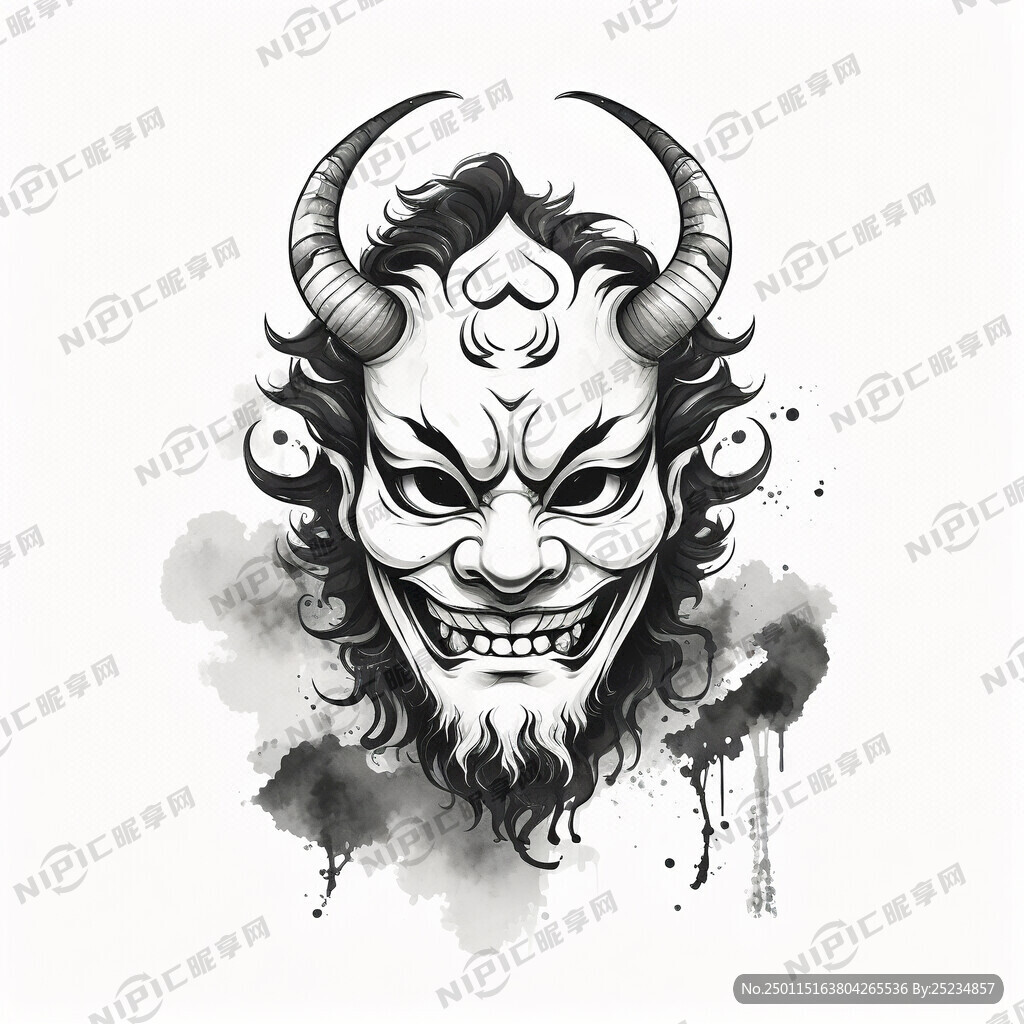中国元素特别的阎王面具