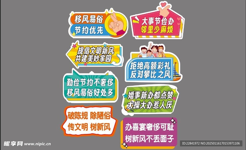 移风易俗 异形展板