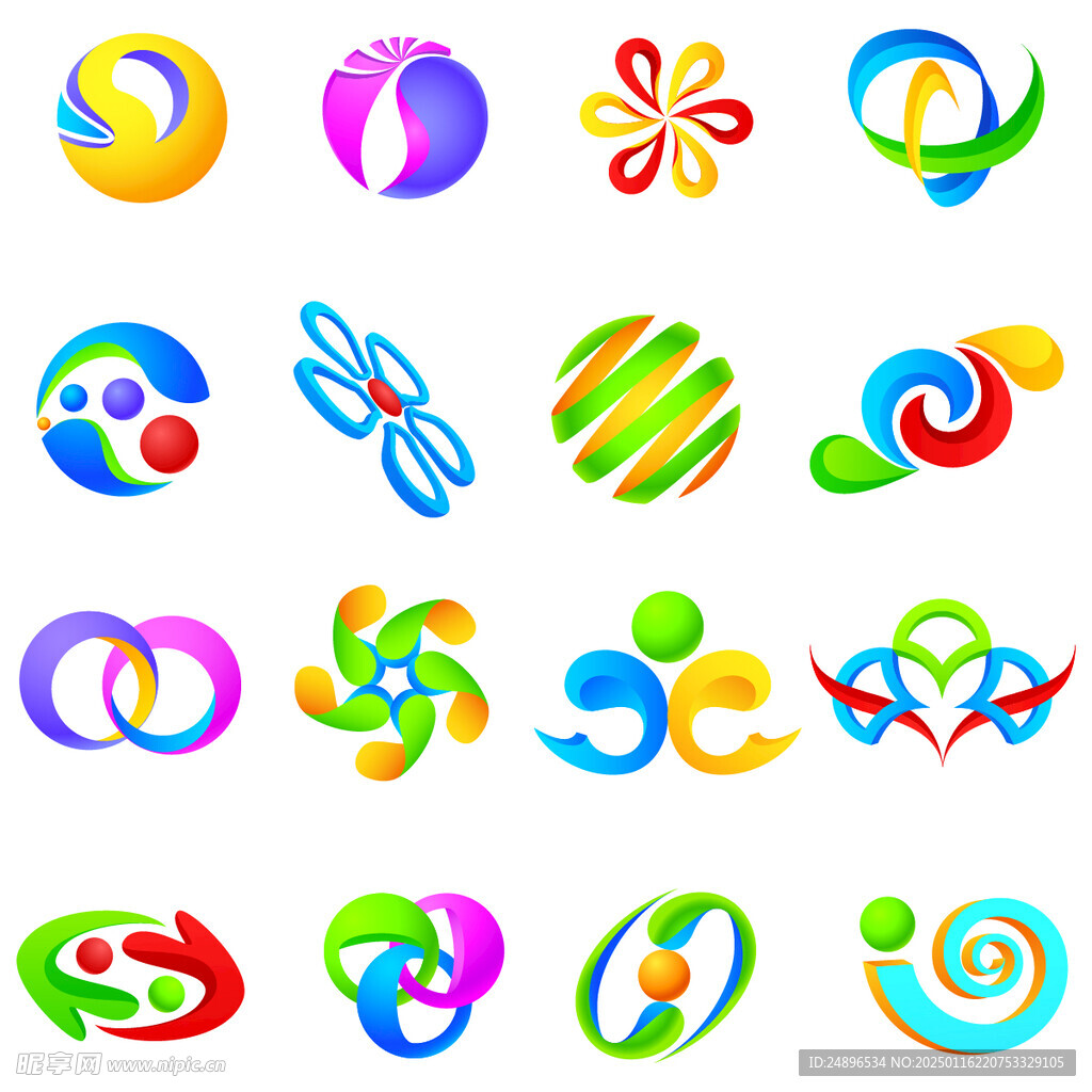 抽象彩色 logo
