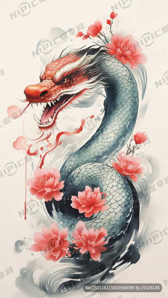 国潮 年画 蛇年