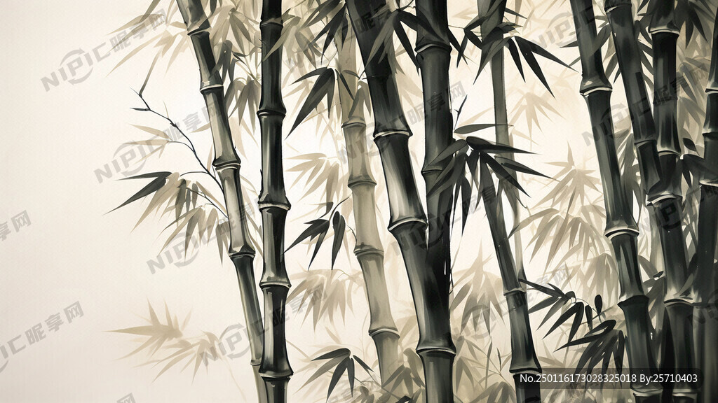 竹画 背景图 浅色