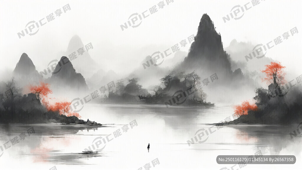 无人机 中国风 中国画 山水