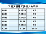 工程文明施工责任人公示牌