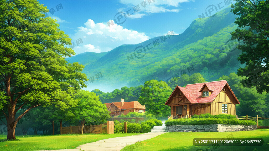 村庄打扫卫生动画图