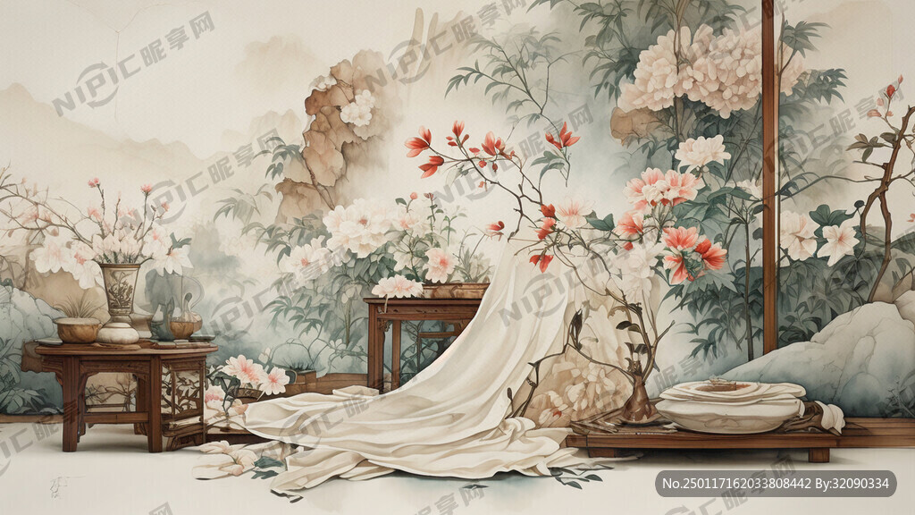 采用非物质文化的各种插画