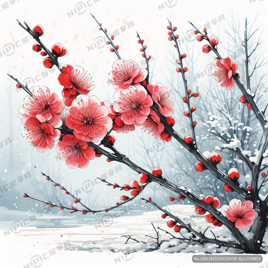 梅花 寒梅 红色梅花 白色梅花