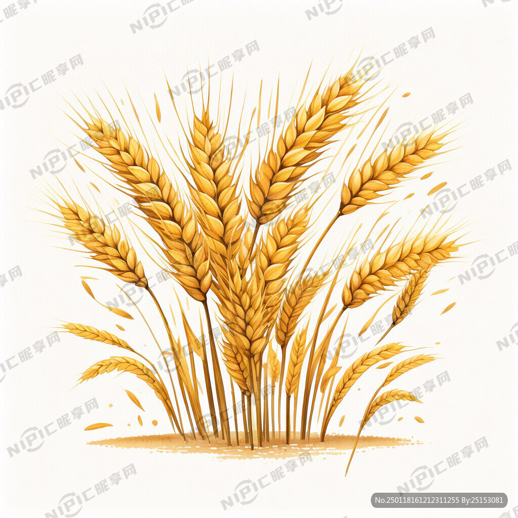 麦穗  金黄色 卡通  可爱