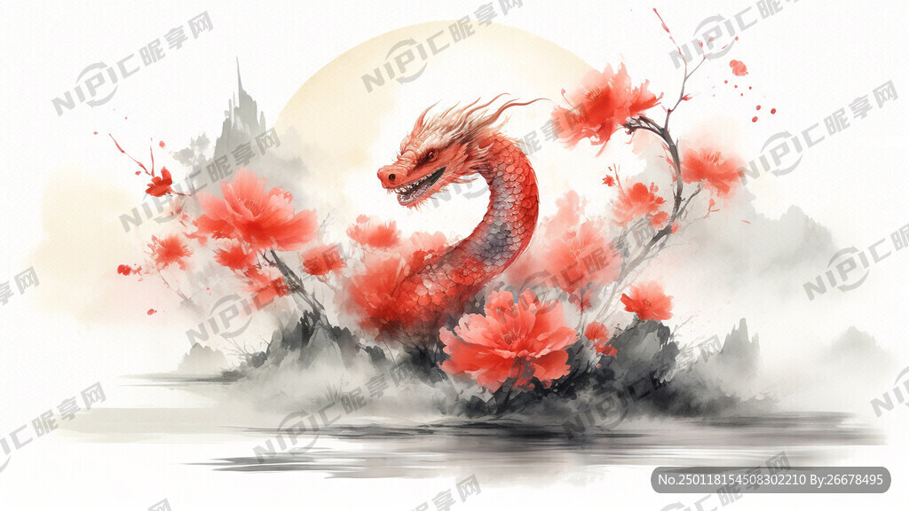 蛇年 恭贺新春、中国风 风格