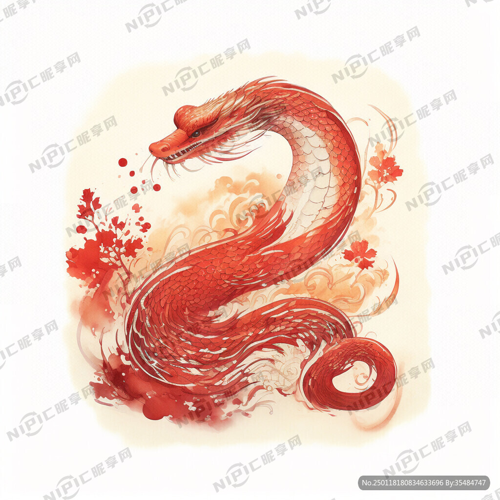设计一款蛇年的新年邮票 中国风