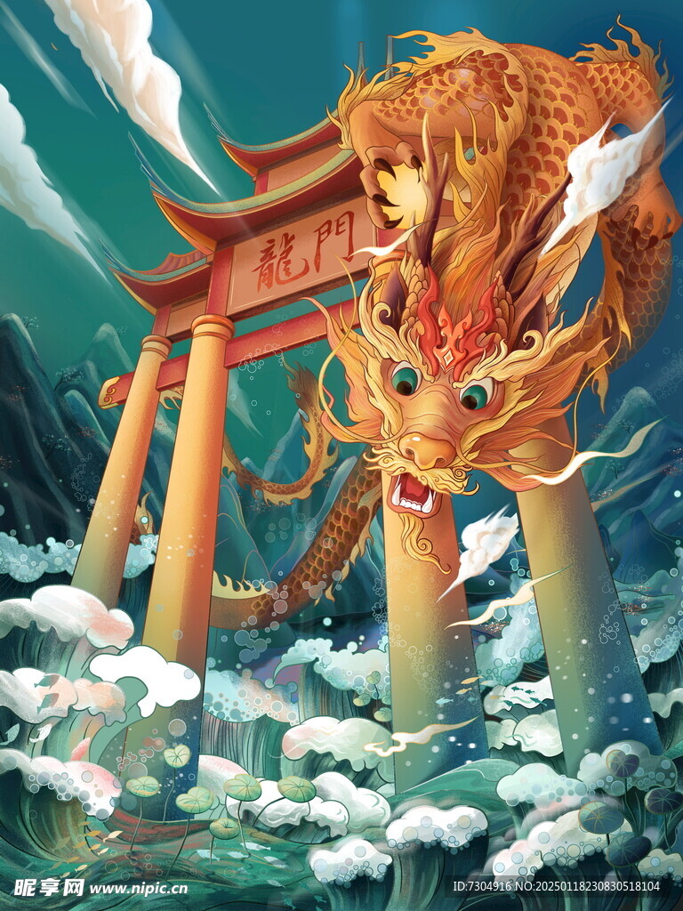 鱼跃龙门 