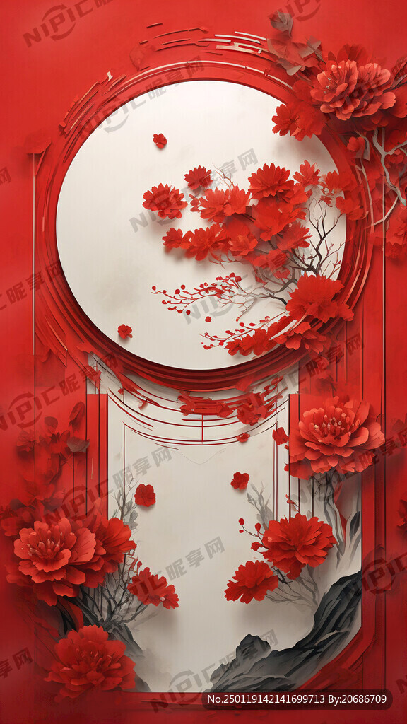 中国春节 红色信纸