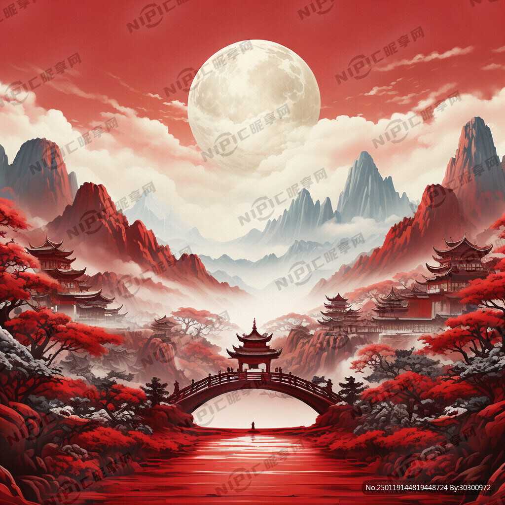 新颖红底背景图