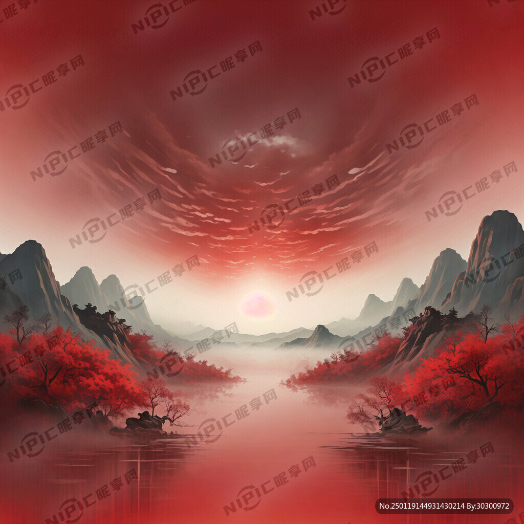 纯红底背景图渐变