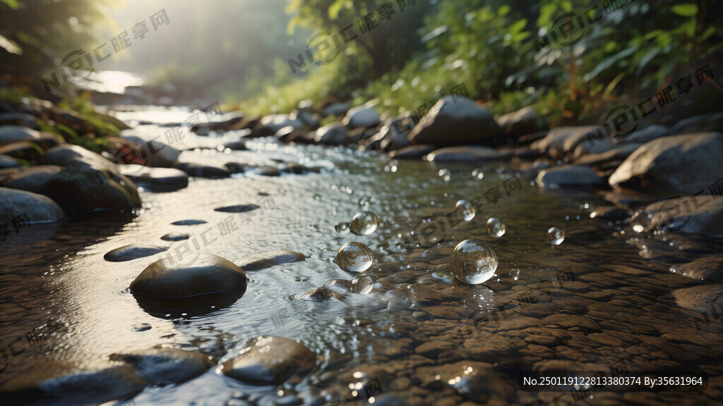 前景 水滴打在石头上溅开  