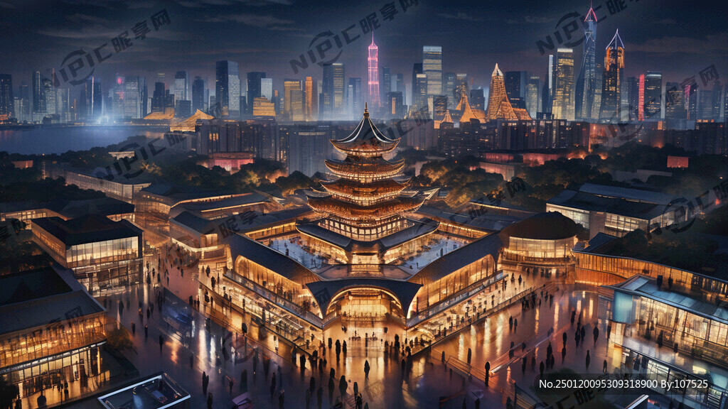 杭州 城市夜景 购物中心