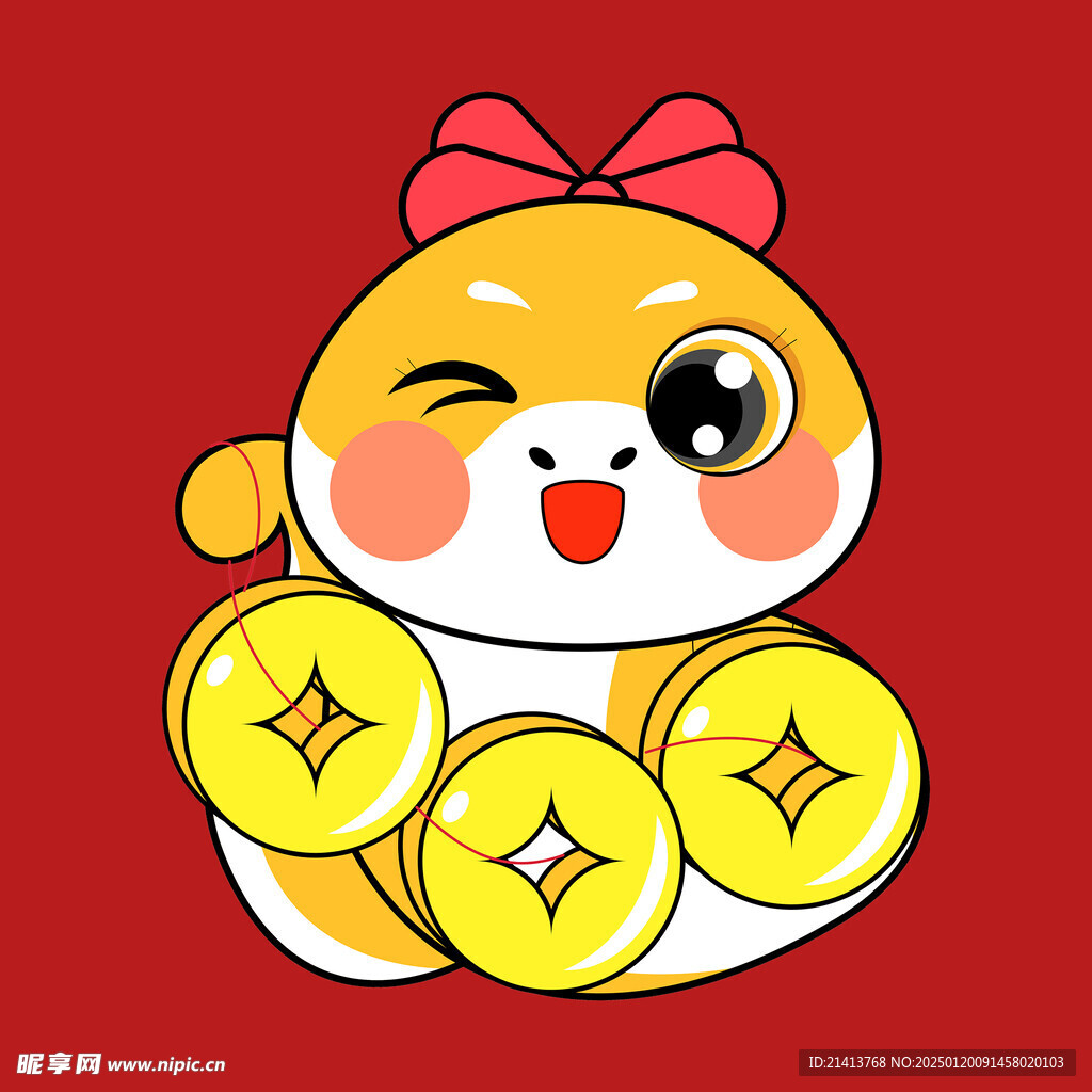 手绘卡通小蛇