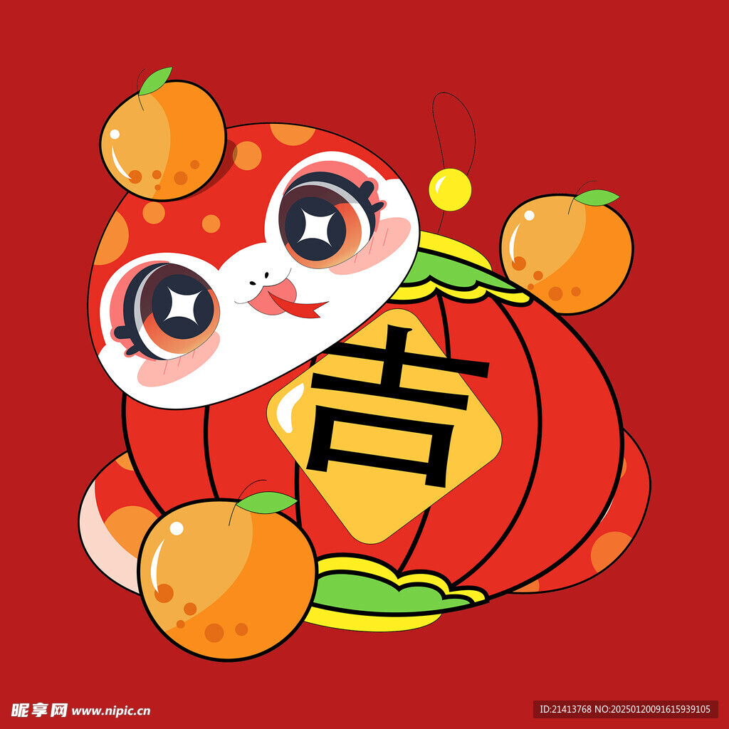手绘卡通小蛇 