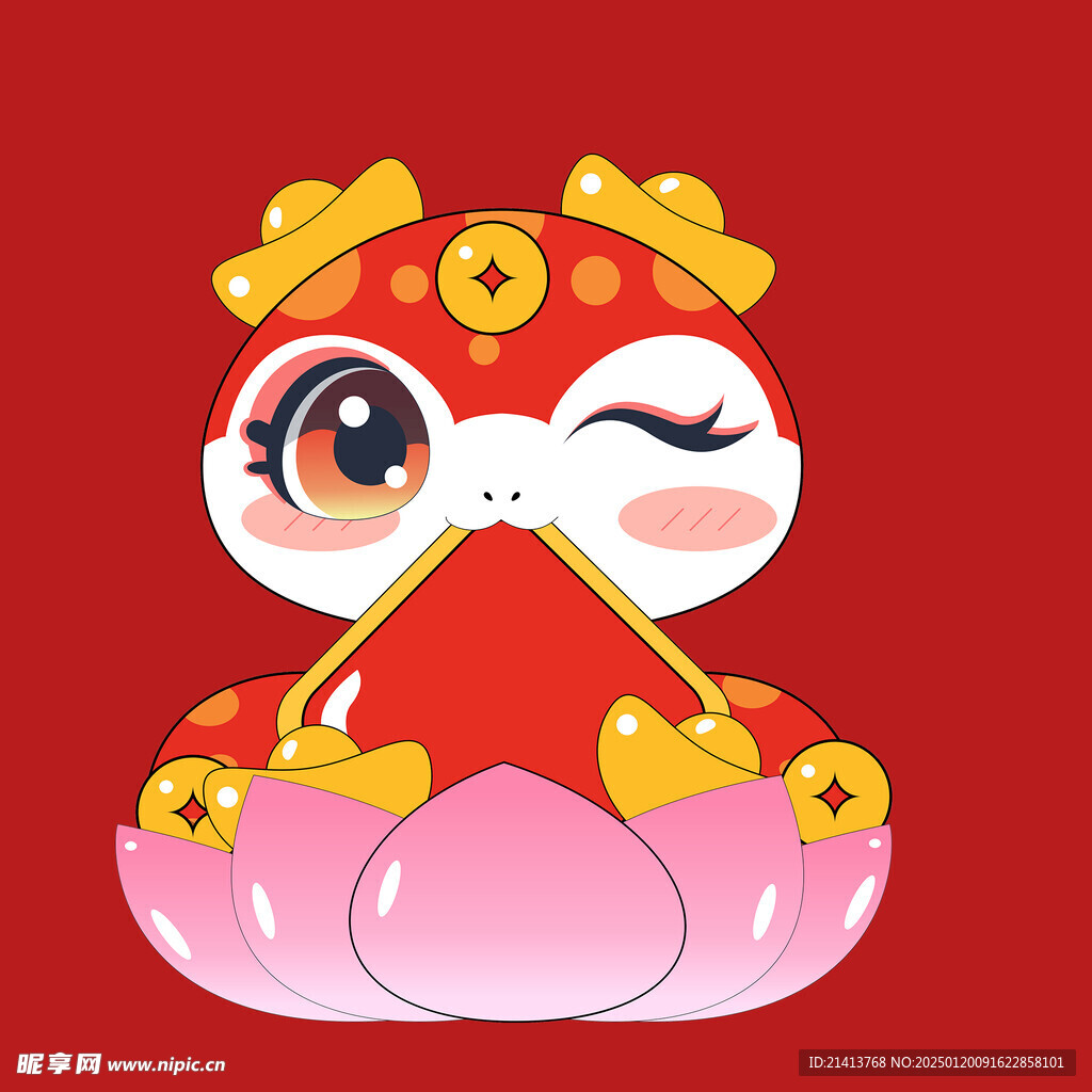 手绘卡通小蛇 