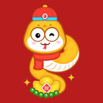 手绘卡通小蛇 