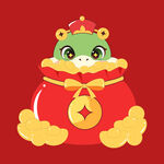 手绘卡通小蛇 