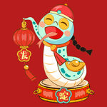 手绘卡通小蛇 