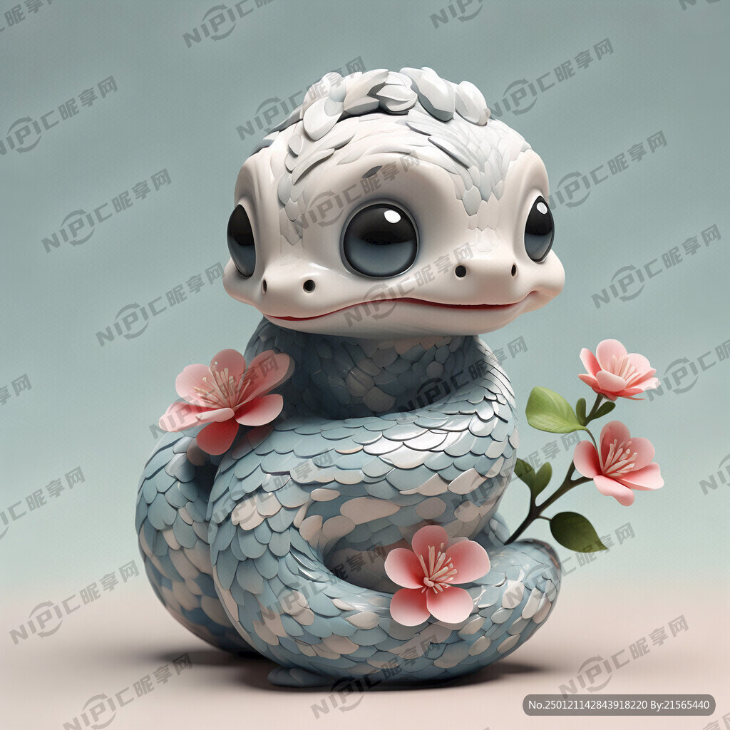可爱风中国风蛇宝宝形象