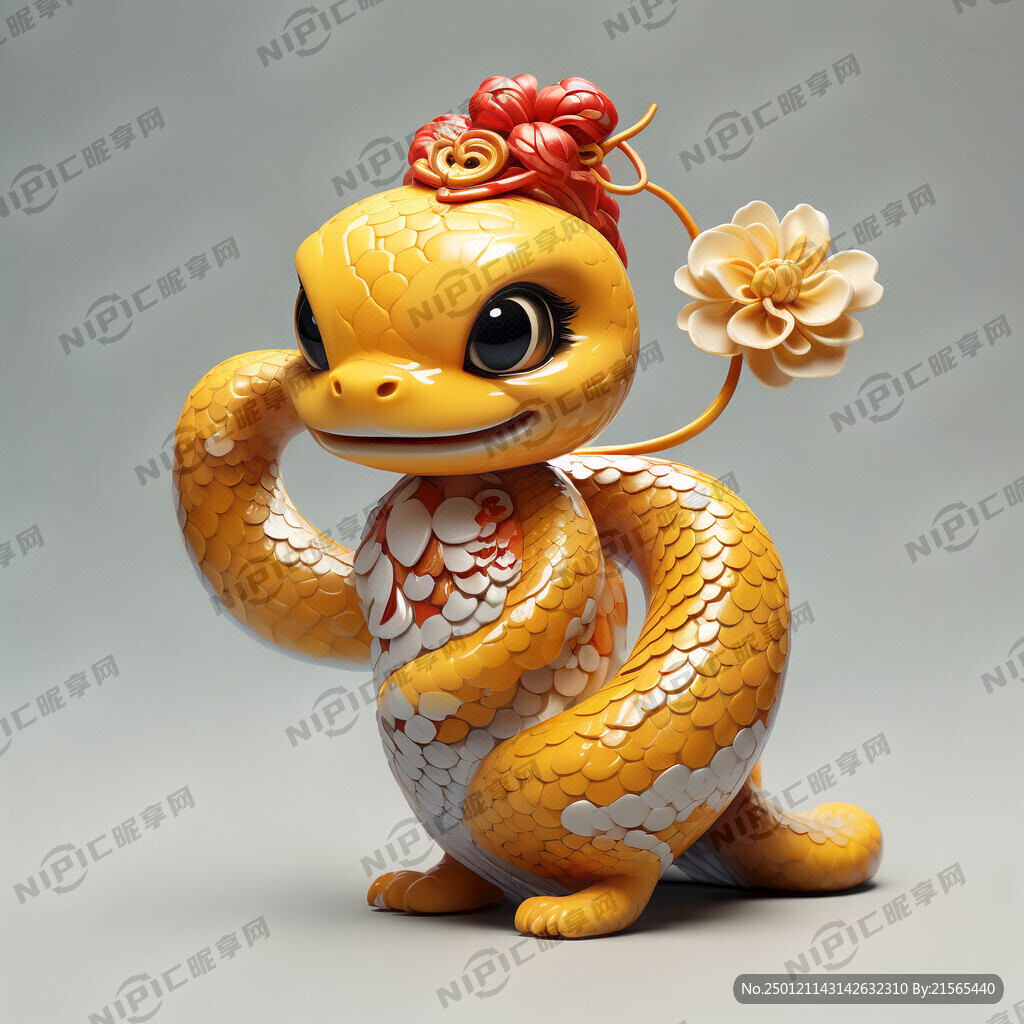 中国蛇年形象 要可爱点的