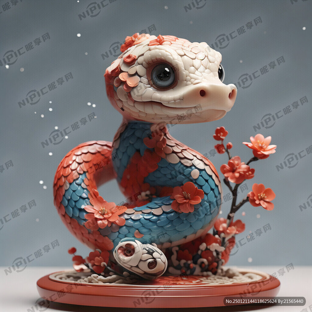 可爱风蛇形象手办3d模型